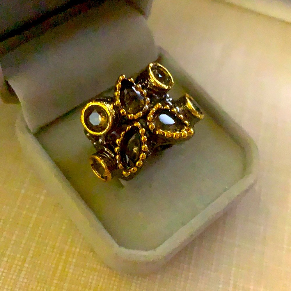 Beautiful big Bold smoky Quartz Ring